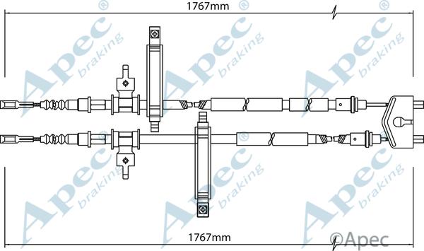 APEC CAB1144 - Трос, гальмівна система autocars.com.ua