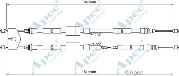 APEC CAB1147 - Трос, гальмівна система autocars.com.ua