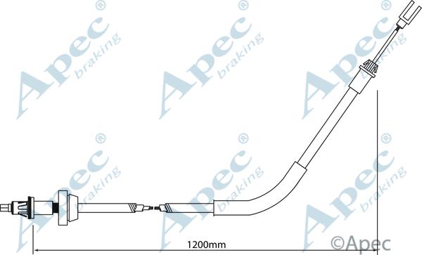 APEC CAB1193 - Трос, гальмівна система autocars.com.ua