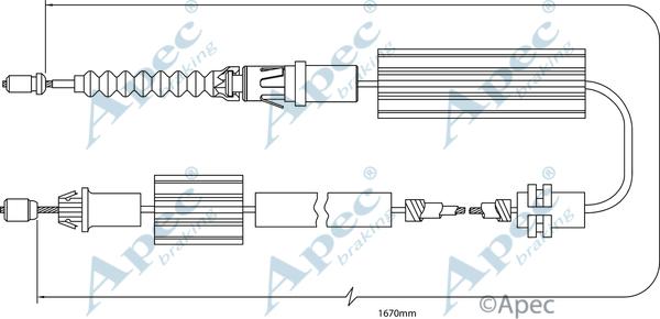 APEC CAB1244 - Трос, гальмівна система autocars.com.ua