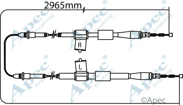 APEC CAB1274 - Трос, гальмівна система autocars.com.ua