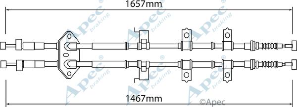 APEC CAB1276 - Трос, гальмівна система autocars.com.ua