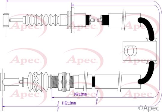 APEC CAB1277 - Трос, гальмівна система autocars.com.ua