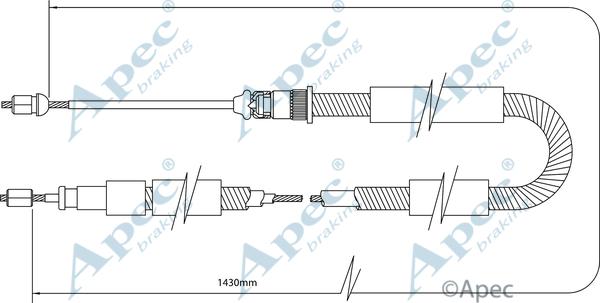 APEC CAB1329 - Трос, гальмівна система autocars.com.ua