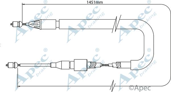 APEC CAB1354 - Трос, гальмівна система autocars.com.ua