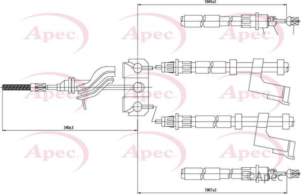 APEC CAB1368 - Трос, гальмівна система autocars.com.ua