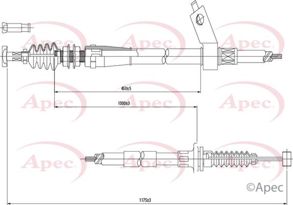 APEC CAB1369 - Трос, гальмівна система autocars.com.ua