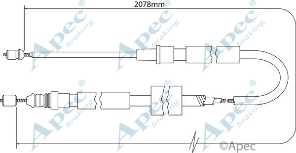 APEC CAB1380 - Трос, гальмівна система autocars.com.ua