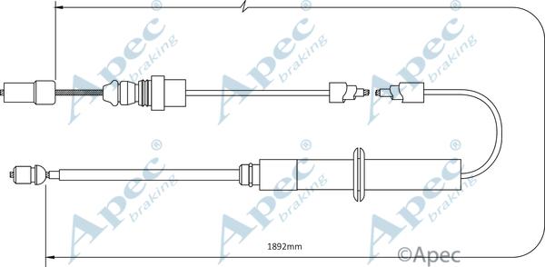 APEC CAB1387 - Трос, гальмівна система autocars.com.ua