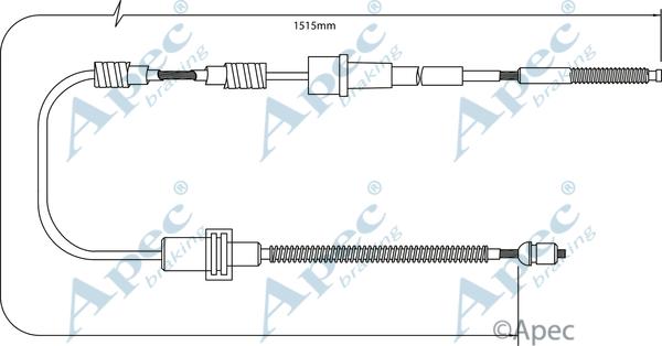 APEC CAB1398 - Трос, гальмівна система autocars.com.ua