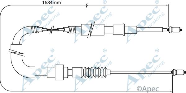 APEC CAB1403 - Трос, гальмівна система autocars.com.ua