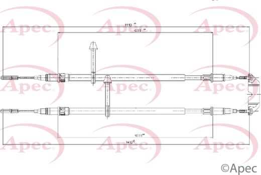APEC CAB1417 - Трос, гальмівна система autocars.com.ua