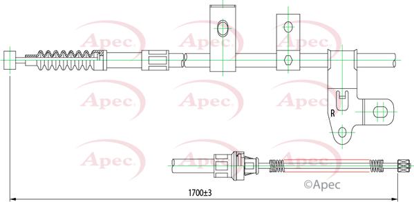 APEC CAB1428 - Трос, гальмівна система autocars.com.ua