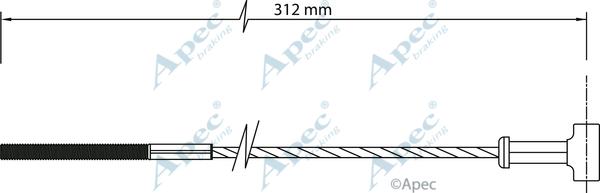APEC CAB1452 - Трос, гальмівна система autocars.com.ua