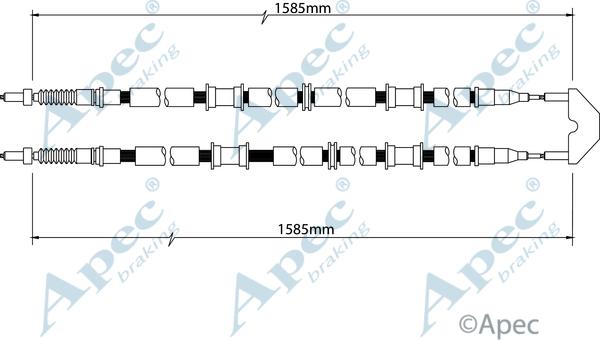 APEC CAB1455 - Трос, гальмівна система autocars.com.ua