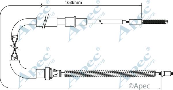 APEC CAB1516 - Трос, гальмівна система autocars.com.ua