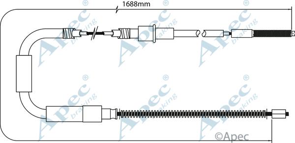 APEC CAB1525 - Трос, гальмівна система autocars.com.ua