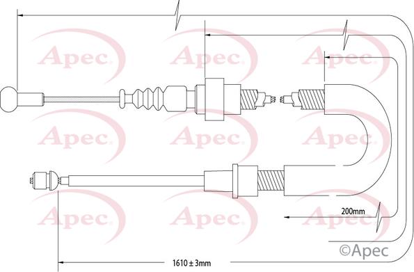 APEC CAB1576 - Трос, гальмівна система autocars.com.ua