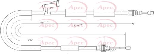APEC CAB1592 - Трос, гальмівна система autocars.com.ua