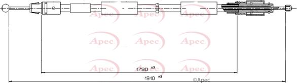 APEC CAB1598 - Трос, гальмівна система autocars.com.ua