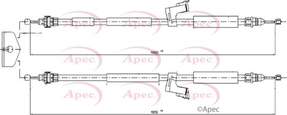 APEC CAB1620 - Трос, гальмівна система autocars.com.ua