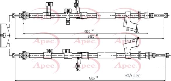 APEC CAB1631 - Трос, гальмівна система autocars.com.ua