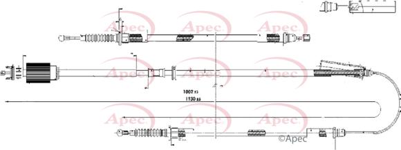 APEC CAB1659 - Трос, гальмівна система autocars.com.ua