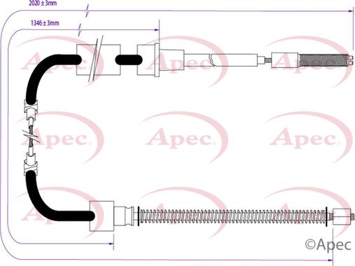 APEC CAB1685 - Трос, гальмівна система autocars.com.ua
