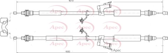 APEC CAB1741 - Трос, гальмівна система autocars.com.ua