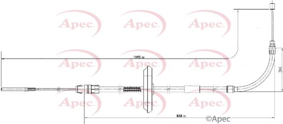 APEC CAB1797 - Трос, гальмівна система autocars.com.ua