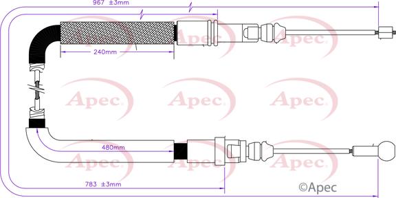 APEC CAB1813 - Трос, гальмівна система autocars.com.ua