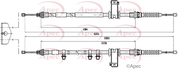 APEC CAB1869 - Трос, гальмівна система autocars.com.ua