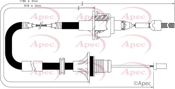 APEC CAB5007 - Трос, управління зчепленням autocars.com.ua