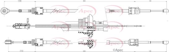 APEC CAB7020 - Трос, ступінчаста коробка передач autocars.com.ua
