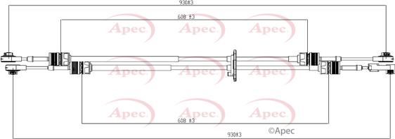 APEC CAB7023 - Трос, ступінчаста коробка передач autocars.com.ua
