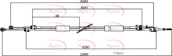 APEC CAB7033 - Трос, ступінчаста коробка передач autocars.com.ua