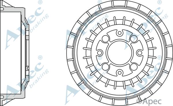 APEC DRM9518 - Гальмівний барабан autocars.com.ua