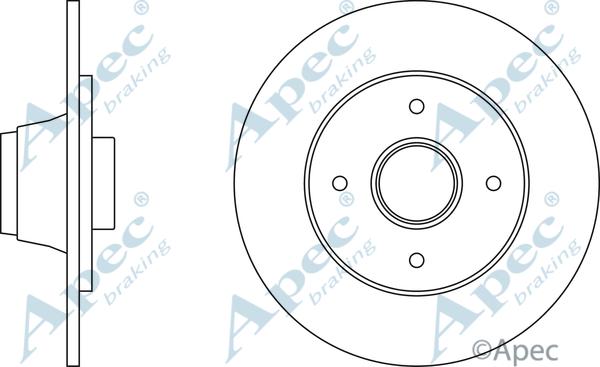 APEC DSK249 - Гальмівний диск autocars.com.ua
