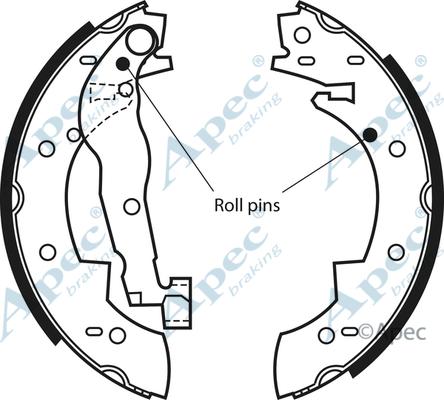 APEC SHU117 - Комплект гальм, барабанний механізм autocars.com.ua