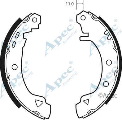 APEC SHU462 - Комплект гальм, барабанний механізм autocars.com.ua