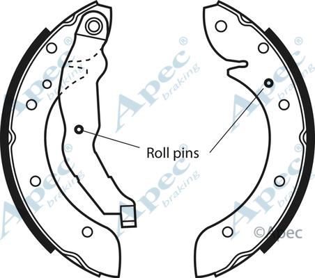 APEC SHU516 - Комплект гальм, барабанний механізм autocars.com.ua