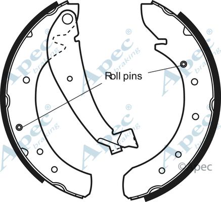 APEC SHU538 - Комплект гальм, барабанний механізм autocars.com.ua