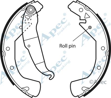 APEC SHU552 - Комплект гальм, барабанний механізм autocars.com.ua