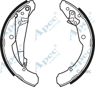 APEC SHU585 - Комплект гальм, барабанний механізм autocars.com.ua