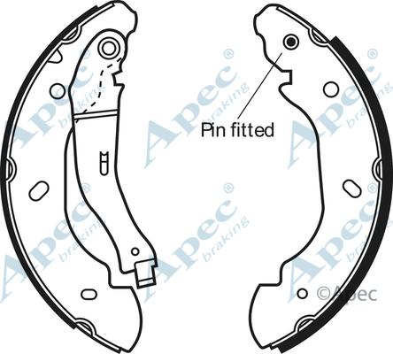 APEC SHU637 - Комплект гальм, барабанний механізм autocars.com.ua