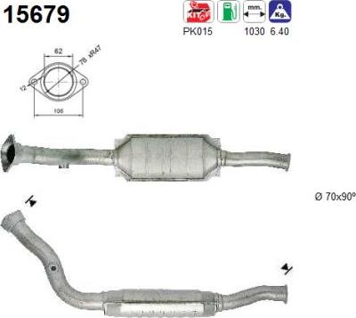 AS 15679 - Каталізатор autocars.com.ua