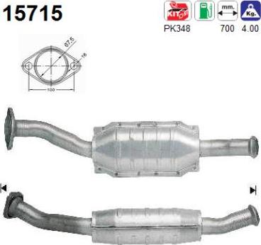 AS 15715 - Каталізатор autocars.com.ua