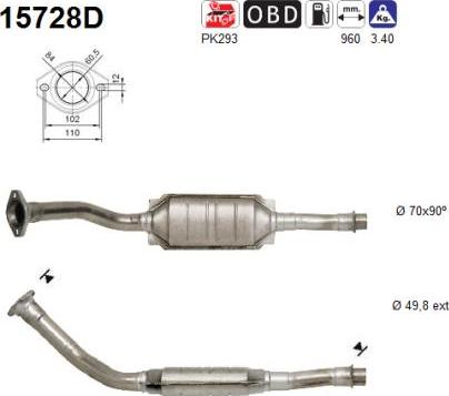 AS 15728D - Каталізатор autocars.com.ua