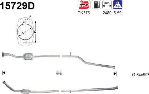 AS 15729D - Каталізатор autocars.com.ua