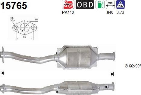 AS 15765 - Каталізатор autocars.com.ua